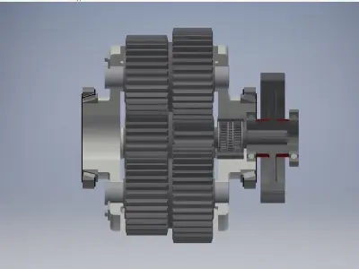 Planetary gearbox crank assembly 3D model