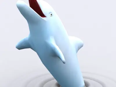 3DRT - toonpets animals Dolphin  Low-poly 3D model