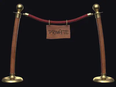 Barrier Cartoon PBR Low-poly 3D model