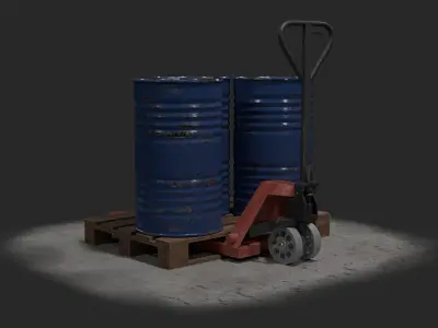 Moving Drums Low-poly 3D model