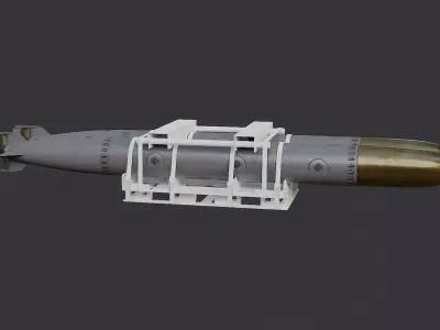 torpedo rack with dual missiles Low-poly 3D model