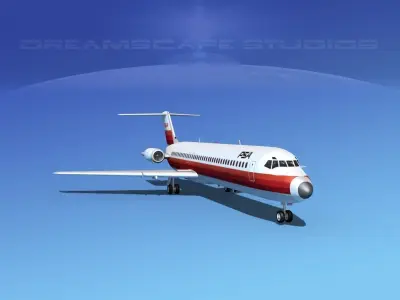 Douglas DC-9-40 PSA 3D model