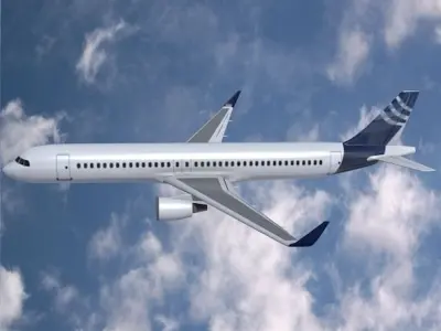 Airbus A320-100 commercial jetliner Low-poly 3D model