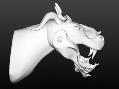 Snake - Dragon head 3d model - Sculptris 3D model