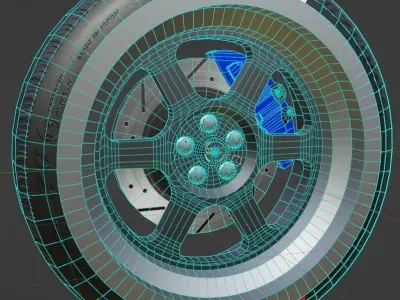 Volk Racing TE37Xt Wheel Low-poly 3D model