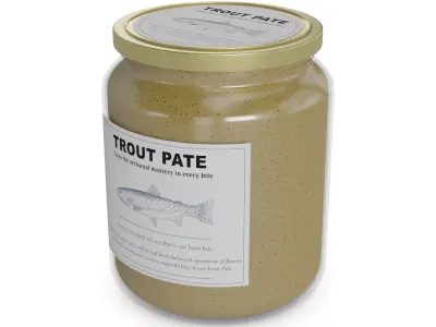 Fish spreads and pates Trout Pate Low-poly 3D model