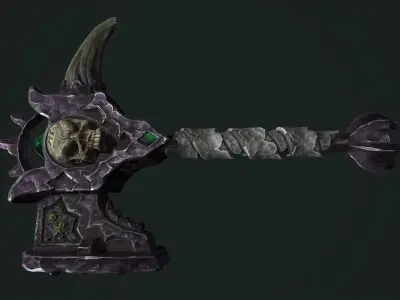 Undead battle-hammer Low-poly 3D model