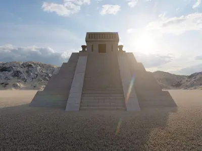 Zigurat ancient pyramid-Ziggurat Temple 3D model