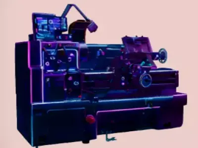 Cyberpunk Industrial Lathe - Sci-Fi Manufacturing Asset Low-poly 3D model