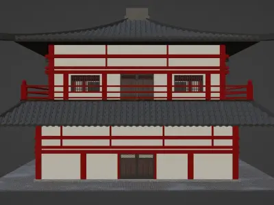 Chinese Two Floors Siheyuan 3D model