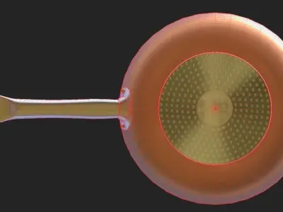 Copper Chef 10 Inch Round Frying Pan Low-poly 3D model