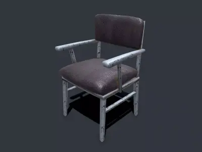 Old Chair Low-poly PBR Free Free low-poly 3D model