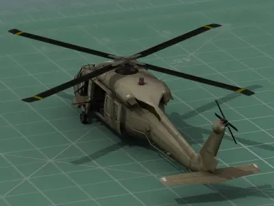 UH-60 Blackhawk Military Helicopter 3D Print Model Kit 3D print model