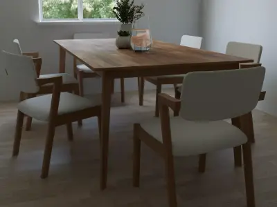 Dining Set 9 B2C Franki 3D model