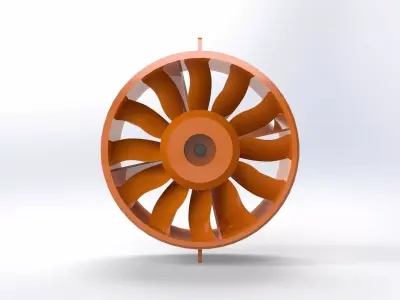 EDF 90mm 12 Blade Electric Jet Engine 3D print model