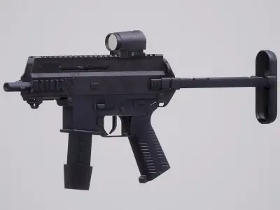 Submachinegun Set 1 gun Low-poly 3D model