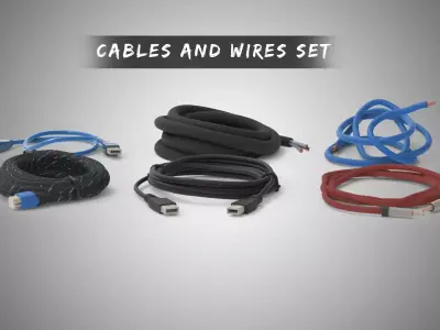 Free Cables and Wires SET 3D model Free 3D model