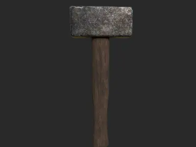 Medieval Blacksmith Hammer 3D model