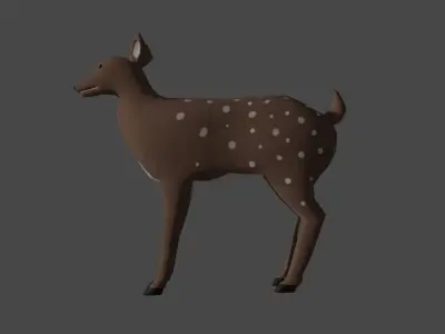 LowPoly Doe deer Low-poly 3D model