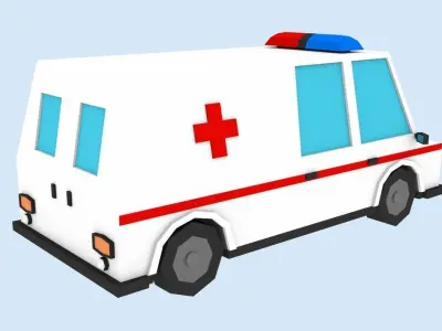 LowPoly Cartoon Hospital Low-poly 3D model