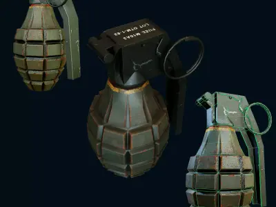 Mk2 Hand Grenade Bomb Gaming Model  Low-poly 3D model