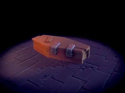 Stylized Coffin Low-poly 3D model