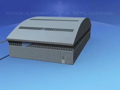 Aircraft Hangar M-1 Low-poly 3D model