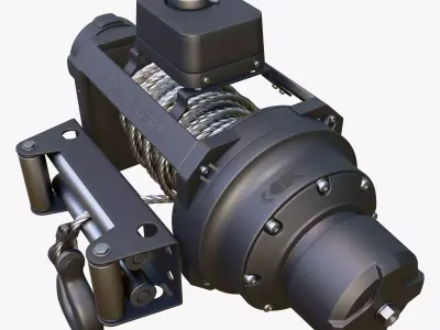 Electric Winch with Steel Cable M1 3D model