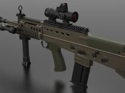 SA80 L85A2 Weapon Fps-Tps Low-poly 3D model