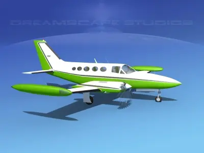 Cessna 414 Chancellor V07 3D model