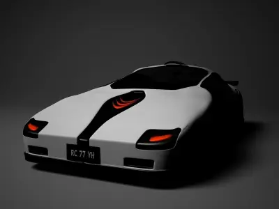Sport car racing Low-poly 3D model