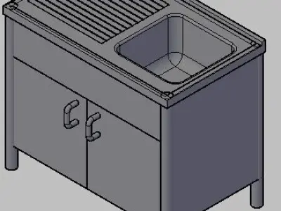 Industrial kitchen sink Free 3D model