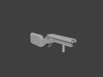 Model of a homemade shotgun for post-apocalyptic games Low-poly 3D model