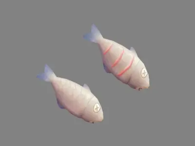Cartoon fish  Low-poly 3D model