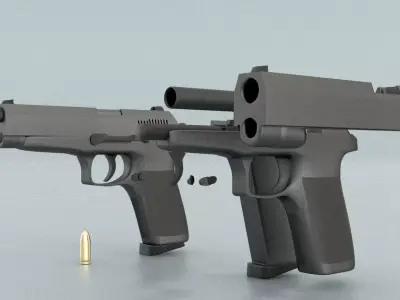 laos Game Pistol Low-poly 3D model