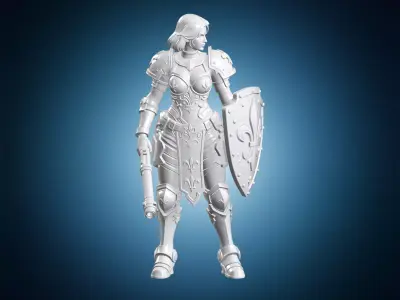 Battle Sister Warrior Figurine 3D Print Model 3D print model