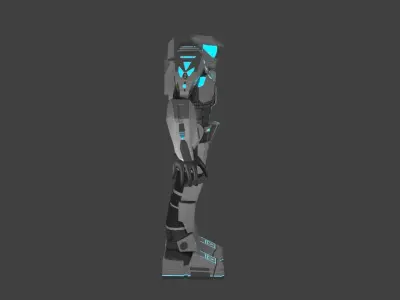 cyborg armor Low-poly 3D model