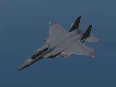 F-15C Eagle High Quality  3D CGI Model Low-poly 3D model