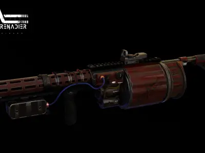 Grenade Launcher Alpha Grenadier Low-poly 3D model