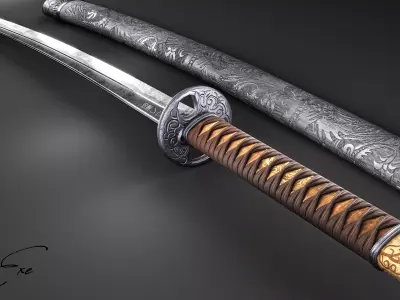 Shinji Katana Low-poly 3D model