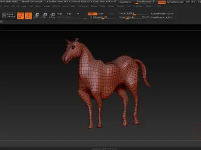 Gold and Pink Horse Free 3D model