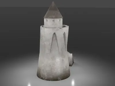 Medieval tower Low-poly 3D model