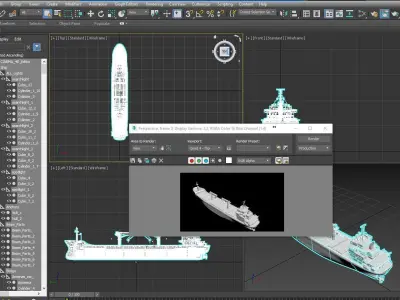 Cargo ship 3d model Low-poly 3D model