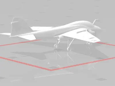A6 intruder military jet 3d print model 3D print model