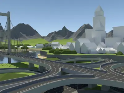 Low Poly Road Pack Free low-poly 3D model