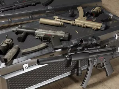 MP5 A4- Game Ready - Low-poly 3D model