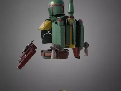 Star Wars Boba Fett Full Armor and Jetpack for Cosplay 3D Model Collection