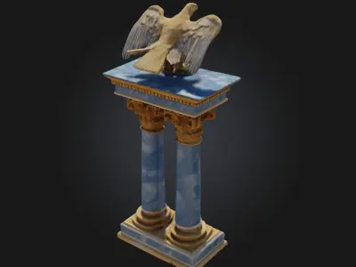 Majestic Eagle Pedestal  Symbol of Power and Nobility in Stone 3D model