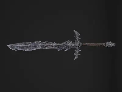 Hook Sword Low-poly 3D model