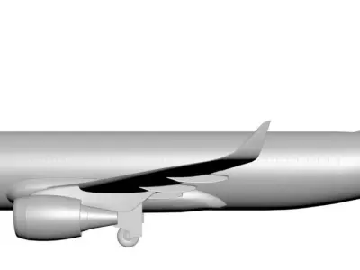 Big plane for transport people 3D model